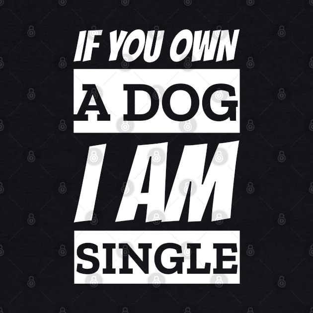 If You Own A Dog I am Single Funny Pick Up Line by Outrageous Tees